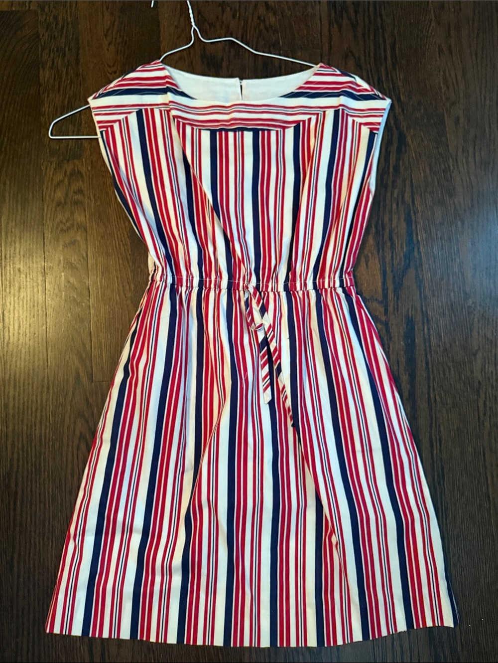 Miss B Red, White & Blue Striped Drawstring Sundress
